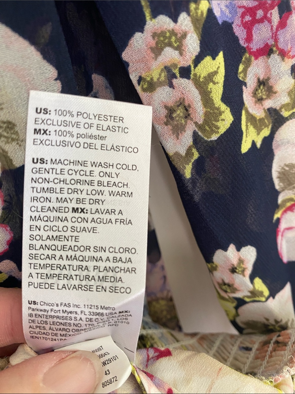 White House Black Market Navy Floral Sheer Blouson - Picture 5 of 9